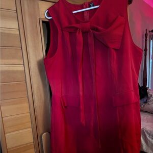 SHEIN Red Bow-Tie Mini Dress